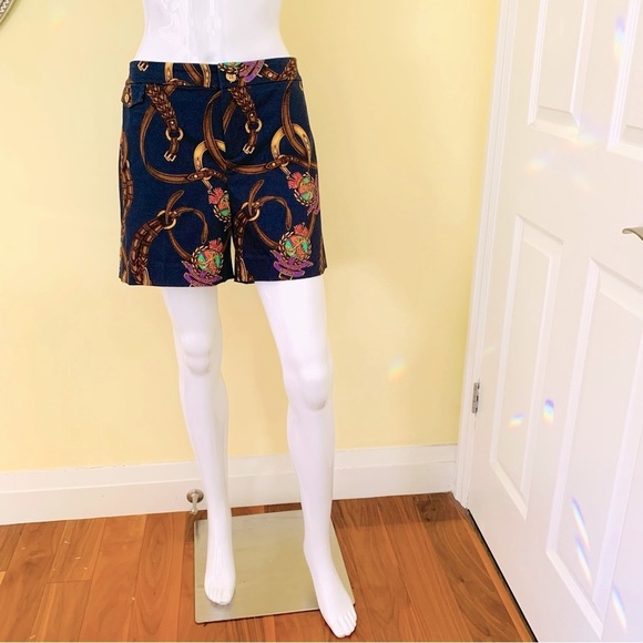 Ralph Lauren dark navy cotton shorts with Equestrian polo horse mallet print 10 - Picture 5 of 16